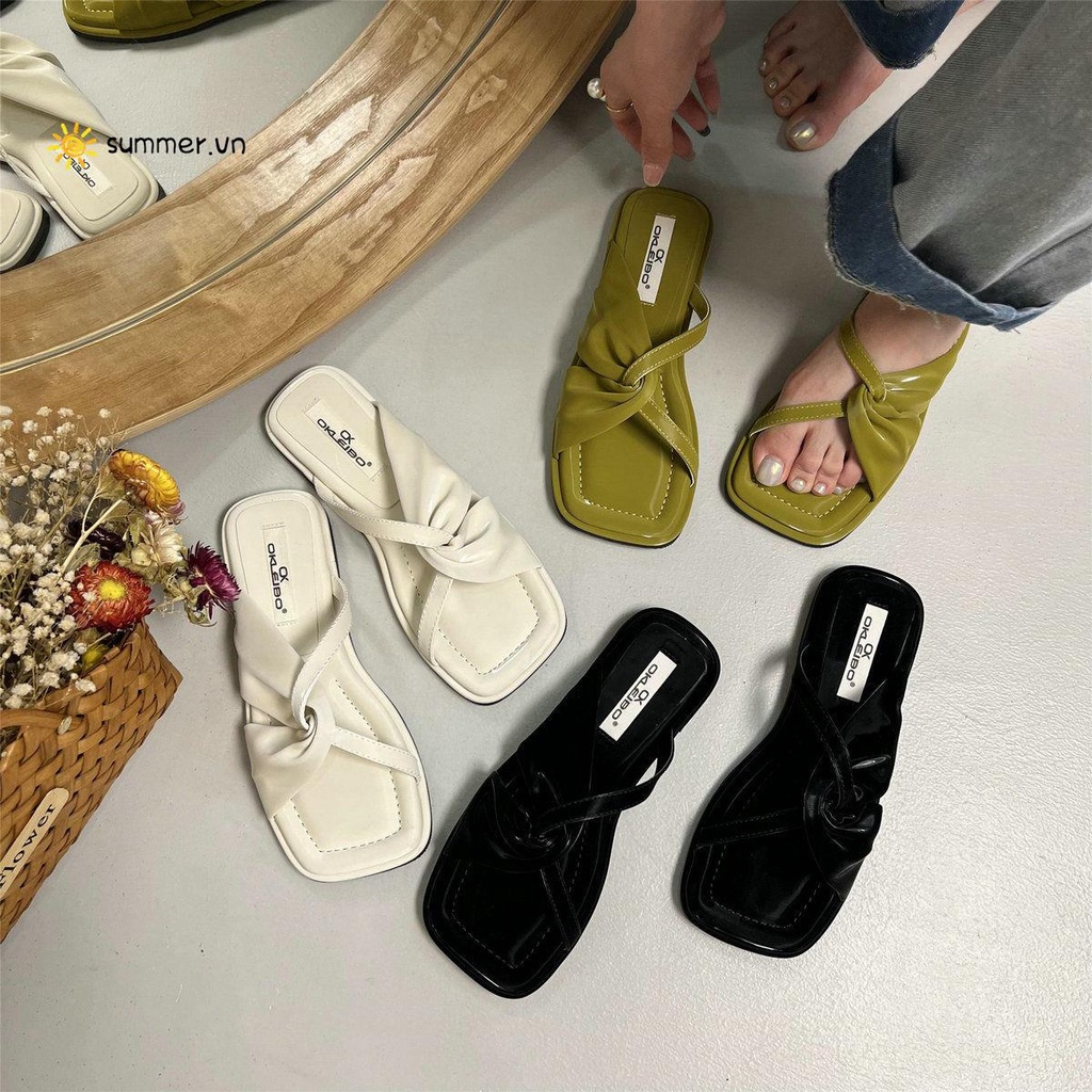 Dép Sandal Quai Chéo Đế Bệt Thời Trang Mùa Hè Pháp 2022