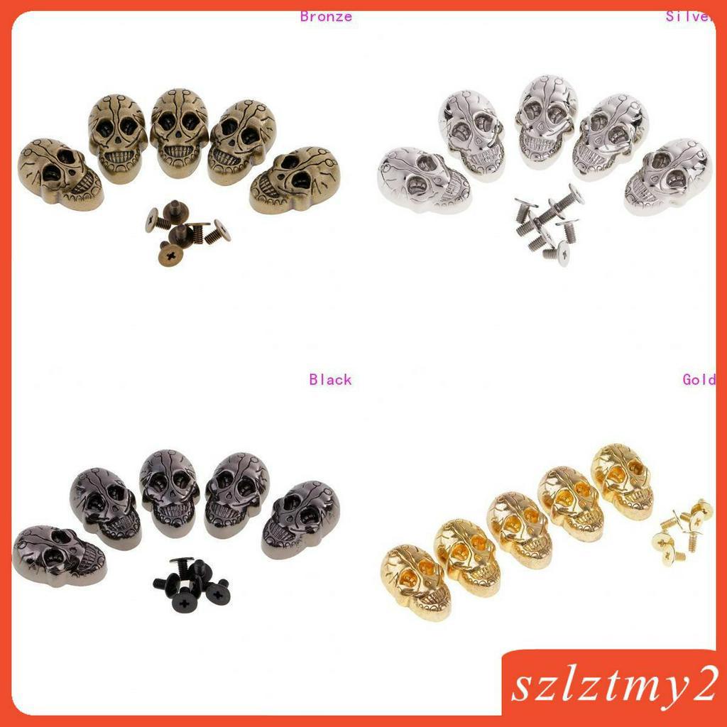 Set 5 Đinh Tán Đầu Lâu Phong Cách Punk Cho Túi Xách / Giày Da