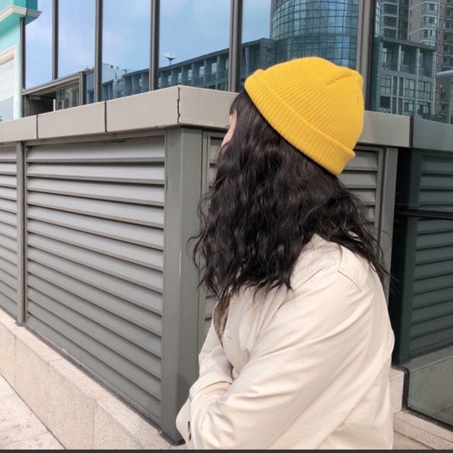 mũ len beanie ngắn gập