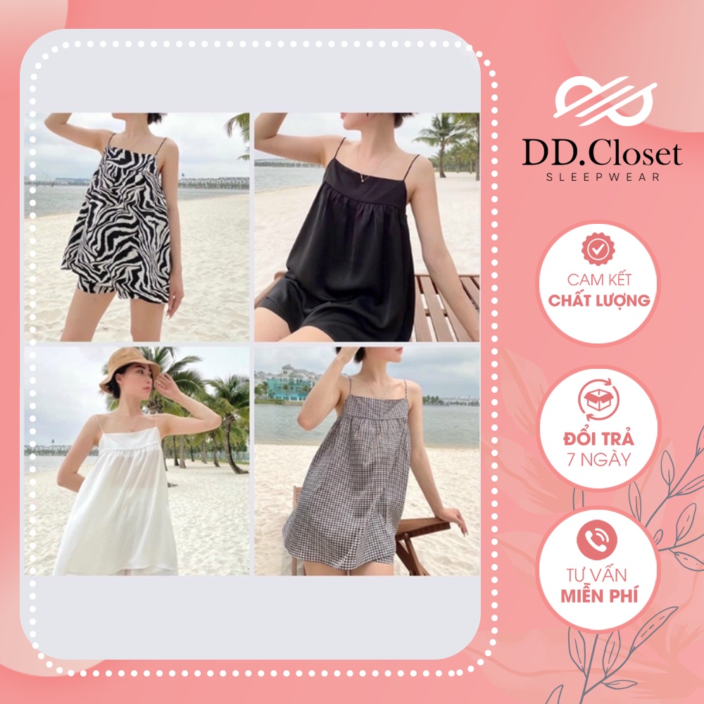 [Mã SKAMFSW175 giảm 10K đơn 50K] Bộ đồ ngủ hai dây mùa hè chất Kate Thái nhiều màu sắc, nhiều họa tiết xinh xắn - CD0012