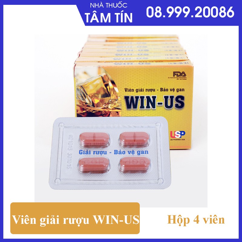 [CHÍNH HÃNG ] Viên giải rượu  WIN - US - ( hộp 4 viên )