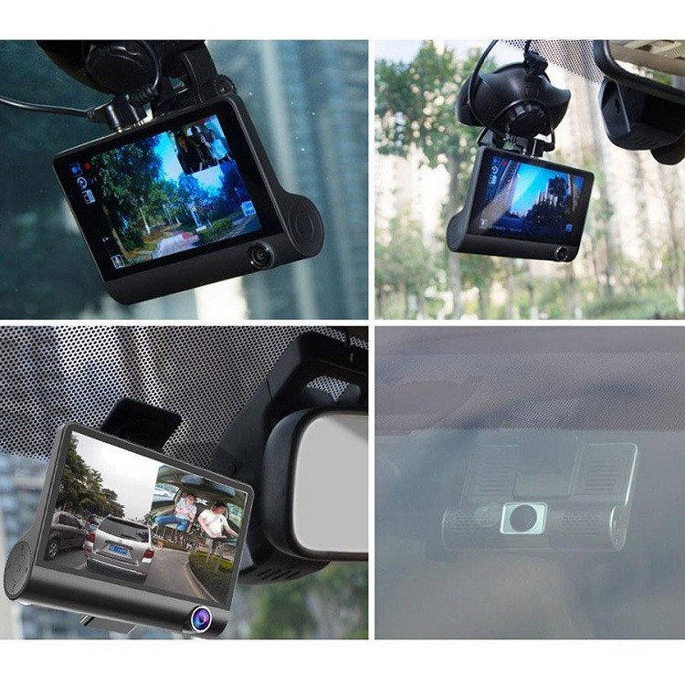 Camera hành trình 3 trong 1 quan sát tổng thể xe, màn hình 4 inh full HD 1080- cả trước và sau xe