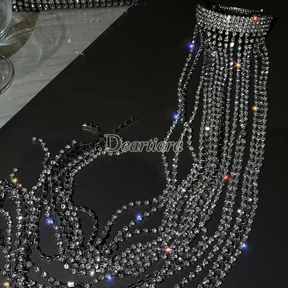 Vòng cài tóc tua rua kim cương lấp lánh độc đáo