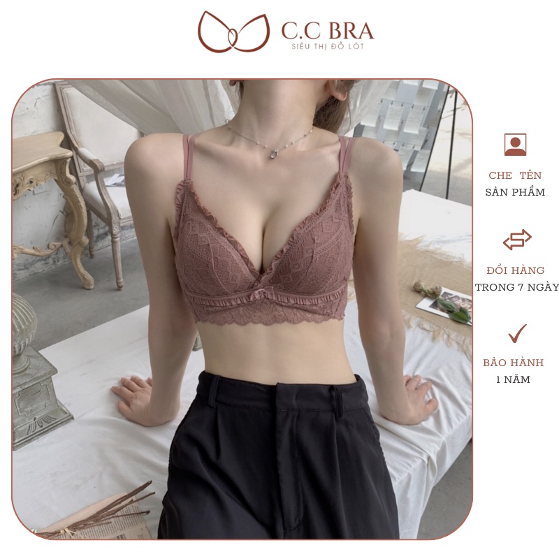 Áo lót ren mút dầy 5cm không gọng cao cấp 321