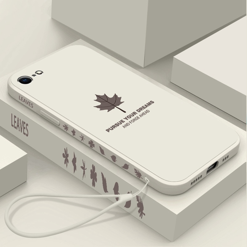 Ốp điện thoại hình lá phong có dây đeo thích hợp cho IPHONE 13 PRO 13 PRO MAX 11 11PRO 11PRO MAX 12 12PRO 12PRO MAX 7 8