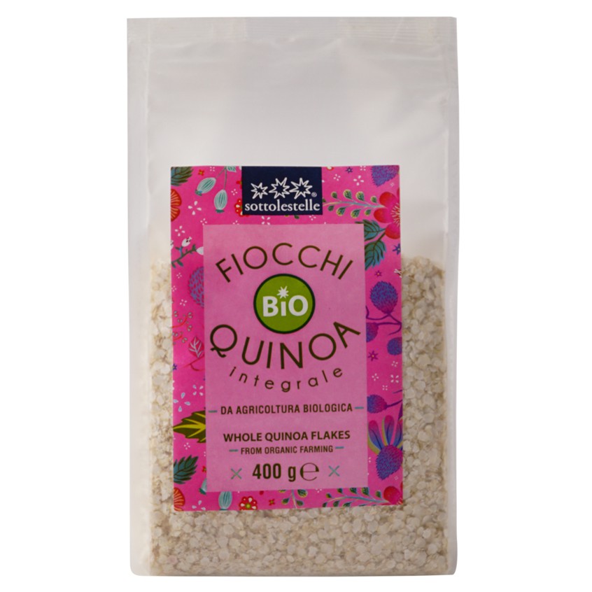 Diêm mạch nguyên cám hữu cơ cán dẹp Sotto 400g Organic Quinoa Flakes