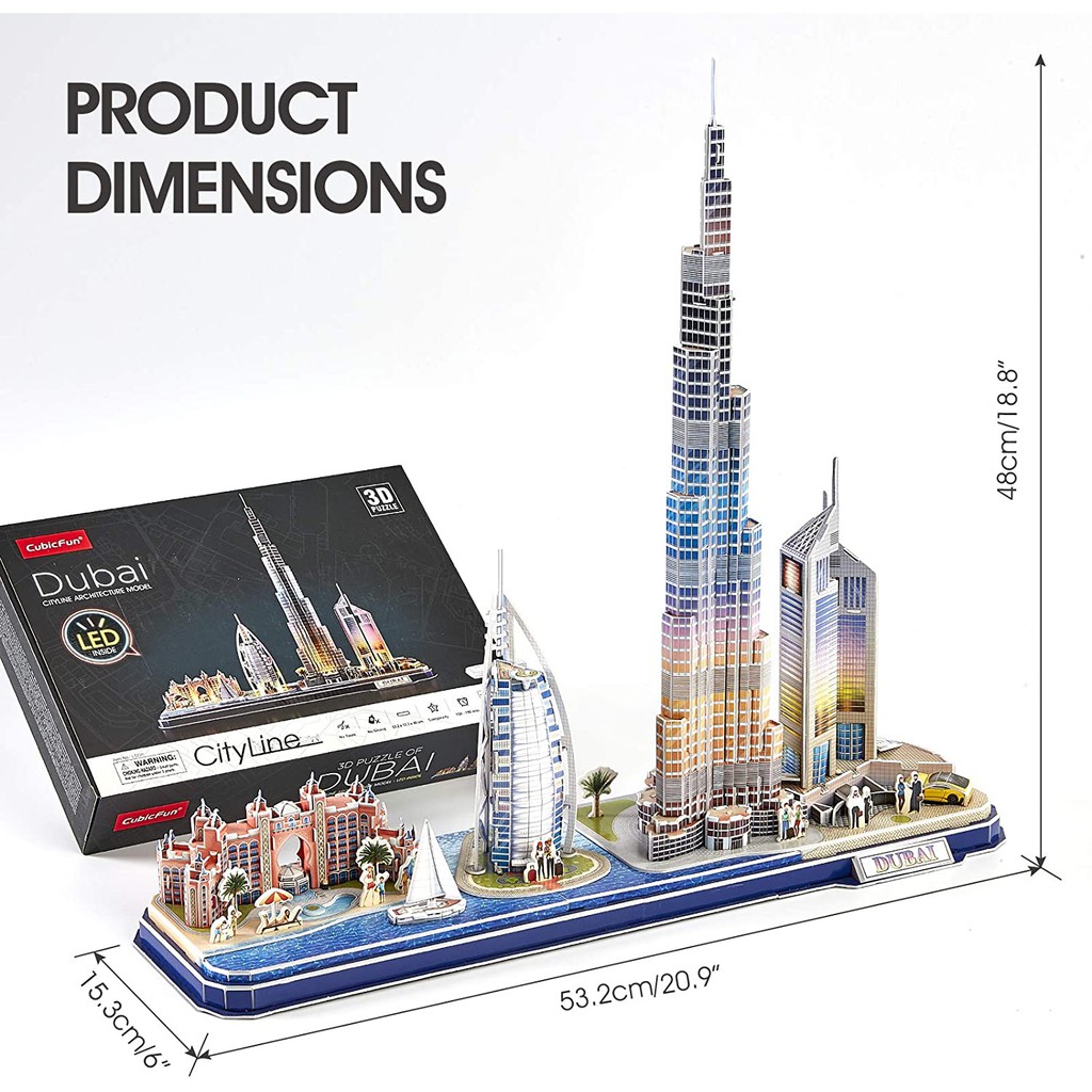 Mô Hình Giấy 3D CubicFun - Led Cityline Dubai L523h