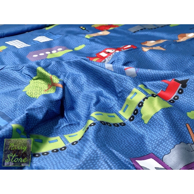 Vải cotton họa tiết xe ô tô may ga trải giường cho bé trai bé gái cực xinh