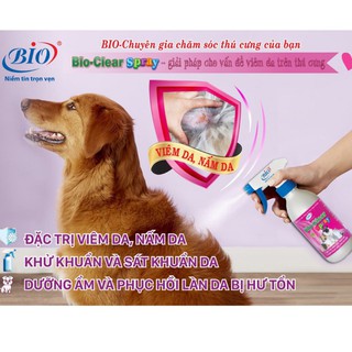 Bio clear spray - thuốc xịt trị viêm da, nấm da chó mèo