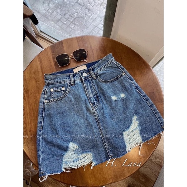 CHÂN VÁY JEAN RÁCH CÁCH ĐIỆU