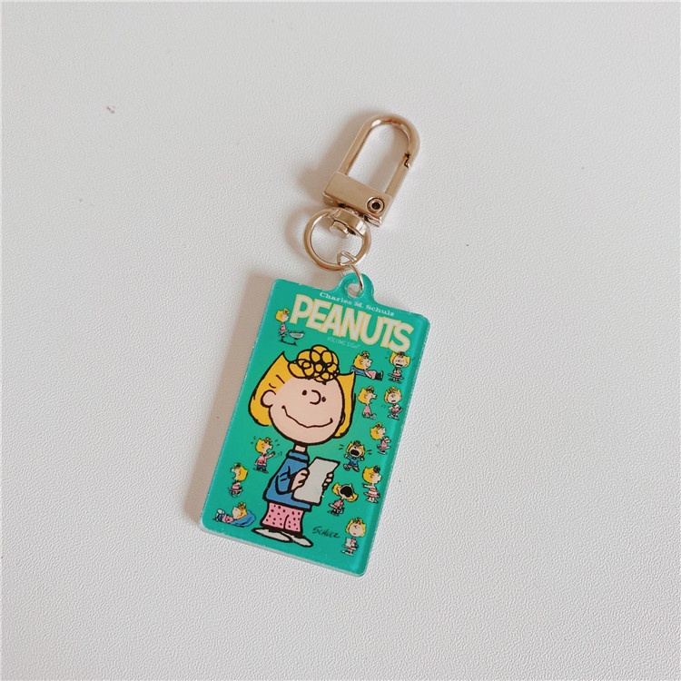 Móc Chìa Khóa Bằng Acrylic Hình Snoopy Charlie Lucy Kiểu Hàn Quốc Dễ Thương