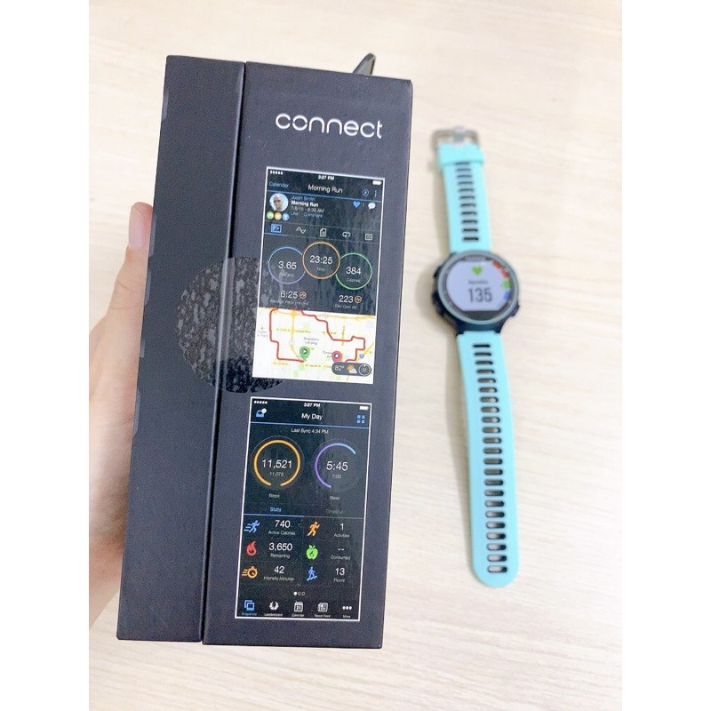 [New seal full box] - Đồng hồ GPS running watch Garmin Forerunner 735XT chống nước màu xanh mint bảo hành 1 tháng