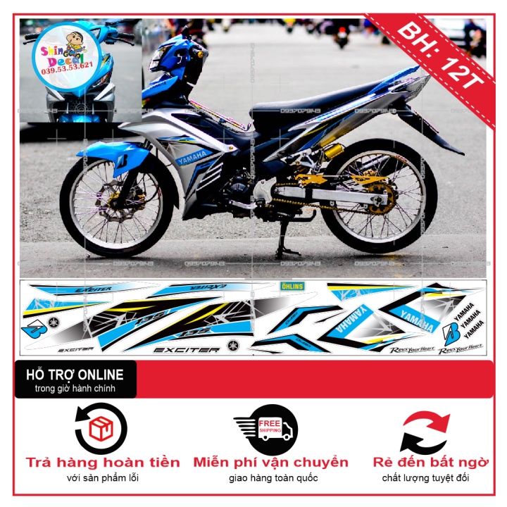 TEM RỜI EX 2011 BẠC XANH -- SHIN DECAL 2