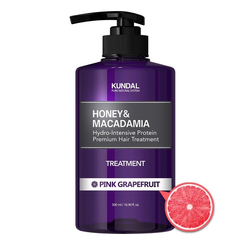 Kem Ủ Tóc Kundal Honey & Macadamia Hair Treatment Pink Grapefruit - Bưởi Hồng 500ml