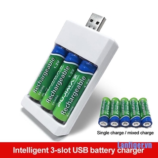 Phích cắm sạc pin aaa / aa 3 ngăn tiện dụng