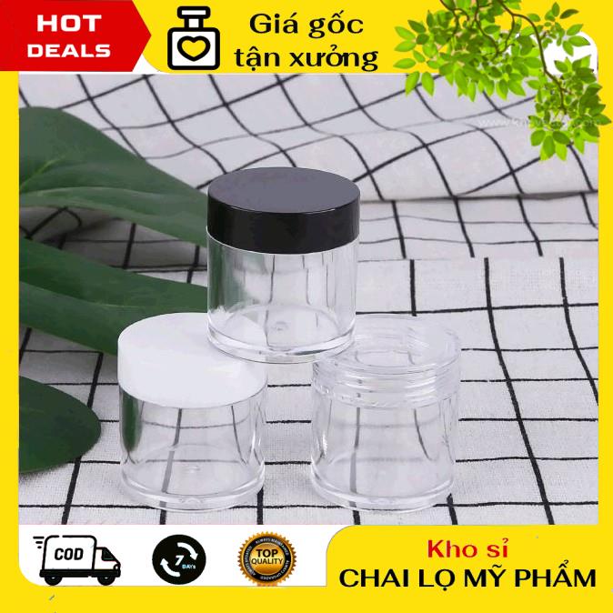 Hủ Đựng Kem ❤ KHO SỈ ❤ Hủ nhựa trong thân cao 10g chiết mỹ phẩm / hủ đựng kem / chai lọ chiết mỹ phẩm , phụ kiện du lịch