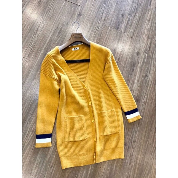 Áo khoác len cardigan dáng dài Uni_Qlo