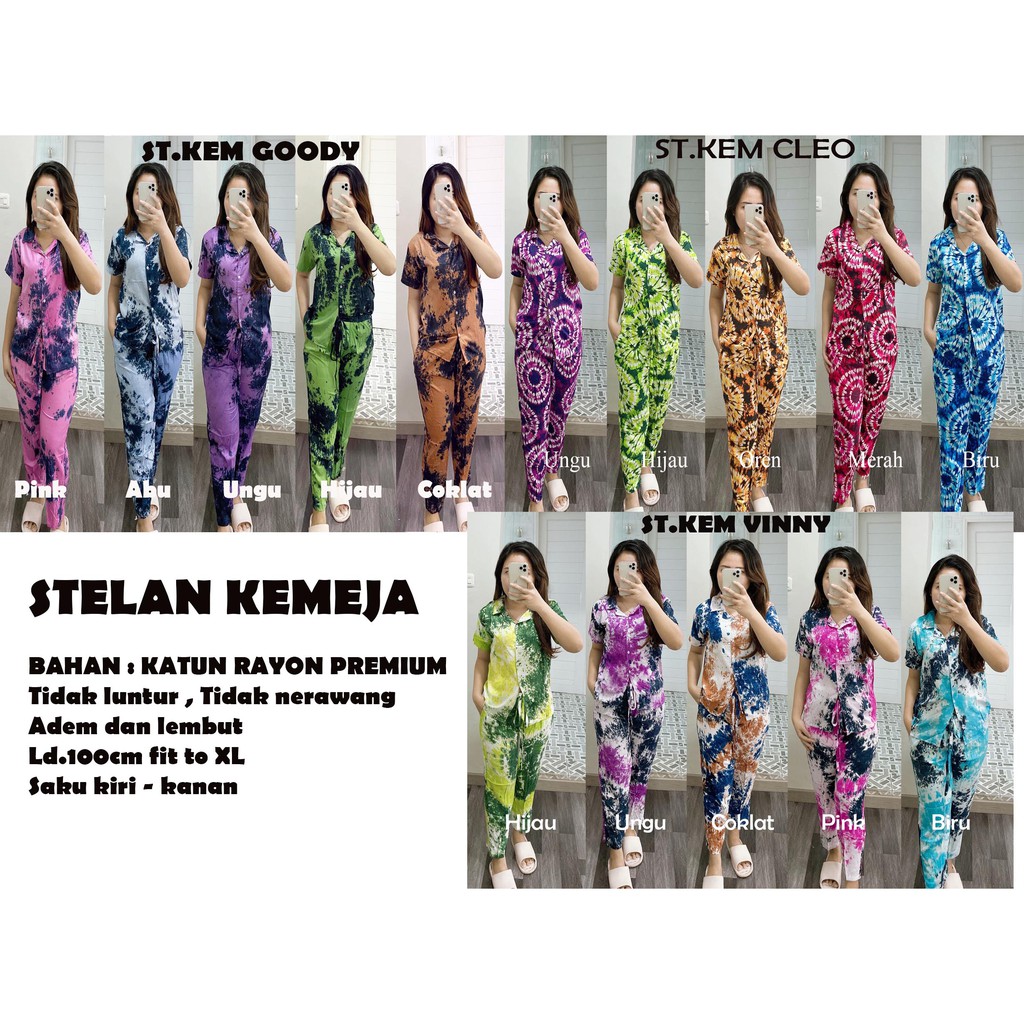Okhishop - PK1 Áo Sơ Mi Ngắn Tay Nhuộm Màu Tie-Dyedie Tei