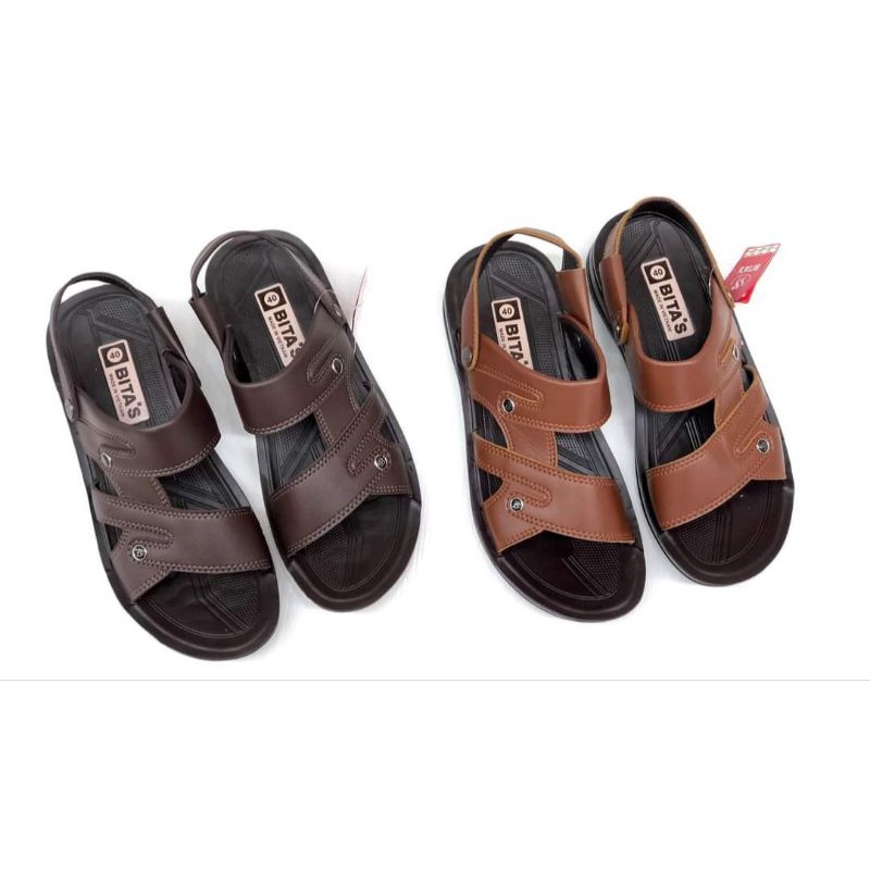 Dép da bitas da nam DUM109 nâu, vàng