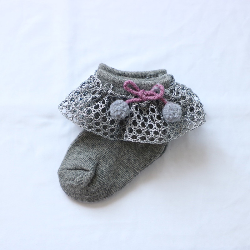 Vớ bé gái từ 0-12 tháng tuổi đính nơ dễ thương