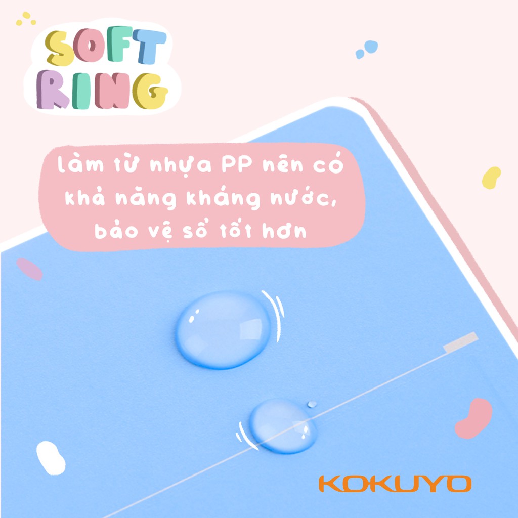 Sổ Gáy Xoắn Mềm Soft Ring Pastel Kẻ Ngang Có Chấm Campus 80 Trang Khổ B5