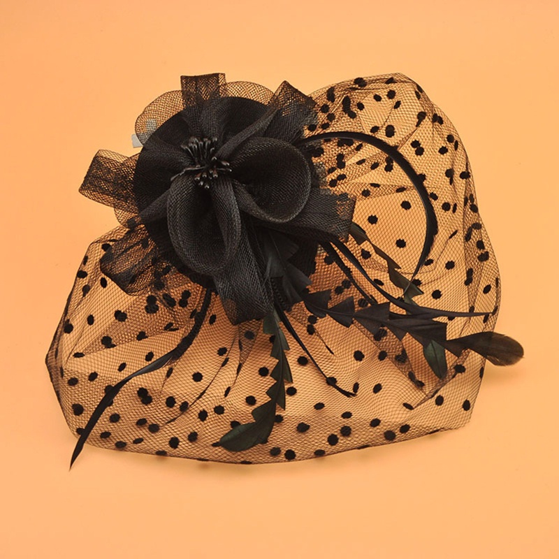 Flgo Phụ Kiện Cài Tóc Hình Lông Vũ Phong Cách Bohemian Phối Ruy Băng Lưới