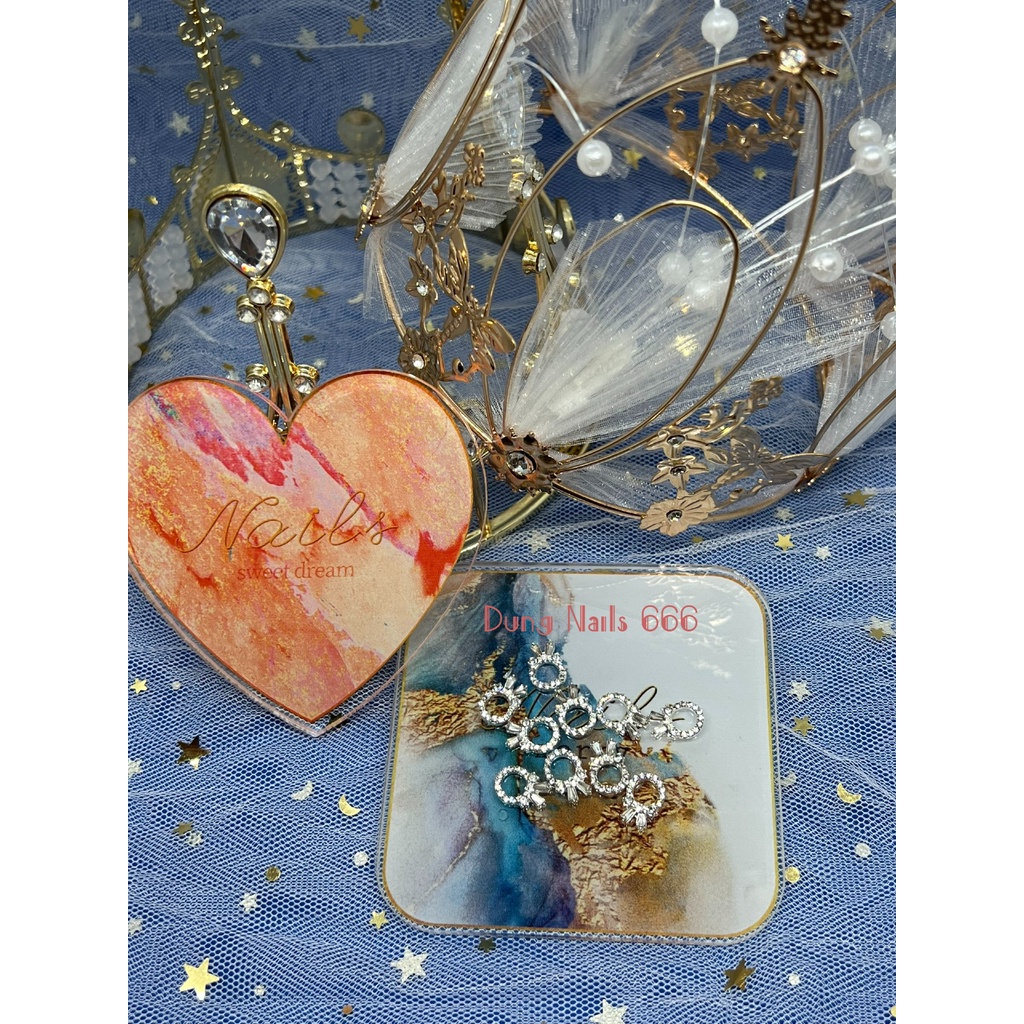 charm tròn trang trí nail