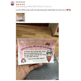 [SIZE LỚN] 100 Tem dán cảm ơn shipper