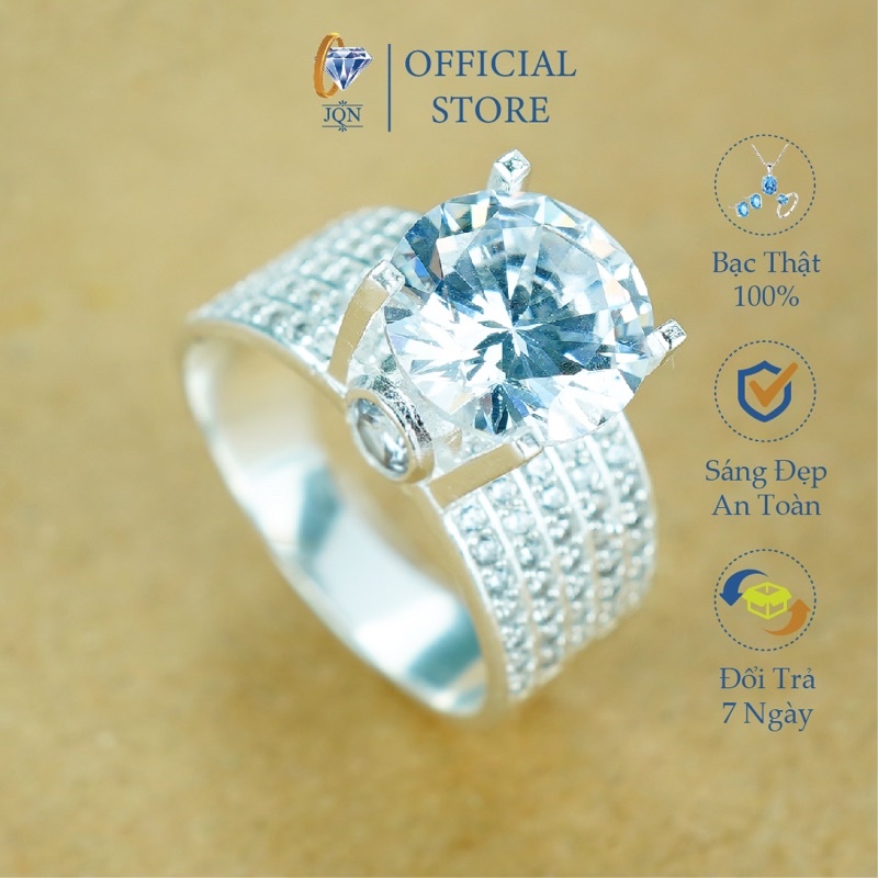 Nhẫn Bạc 925 JQN Nhẫn Đính Đá Cao Cấp N69