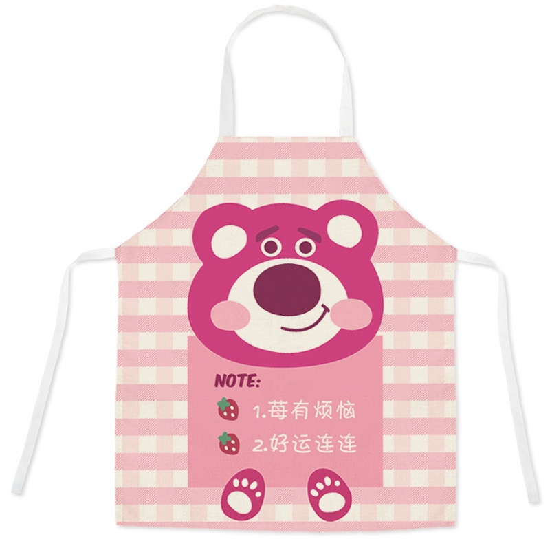 Tạp Dề Chống Thấm Nước In Họa Tiết Hoạt Hình Gấu Dâu Tây Dễ Thương Tiện Lợi Cho Gia Đình/ Làm Việc Nhà Hàng