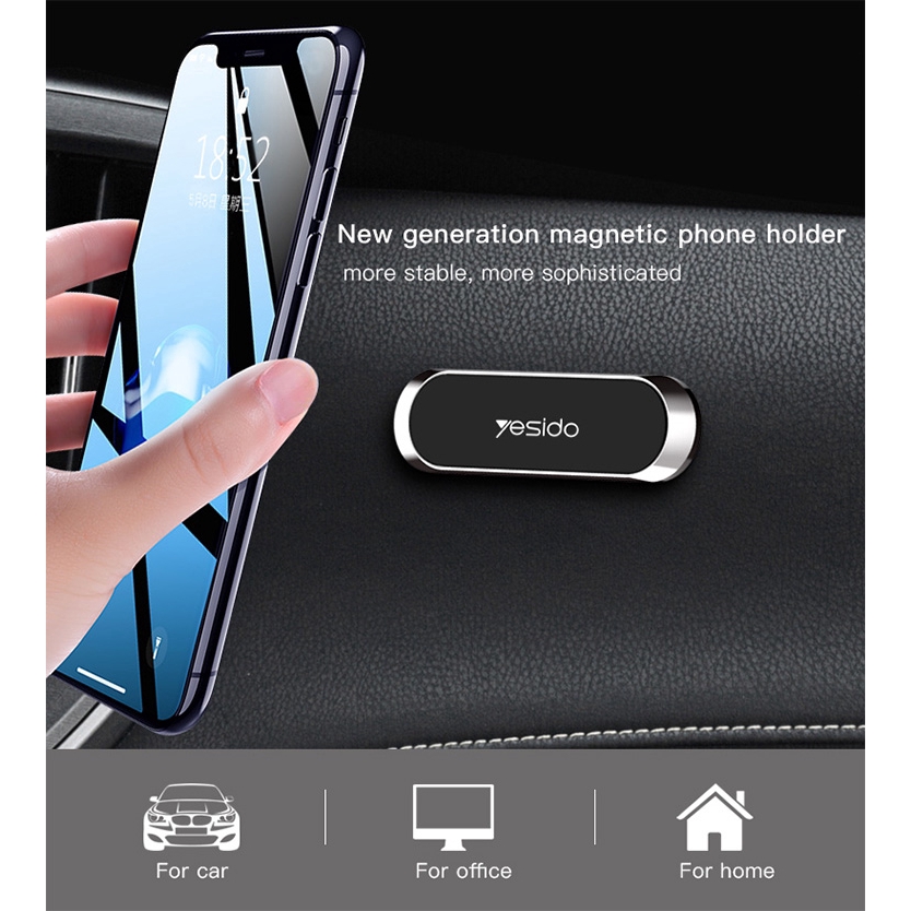 1 piece Mini Strip Shape Magnetic Car Mount Phone Holder Wall Magnet Stand For iPhone Android