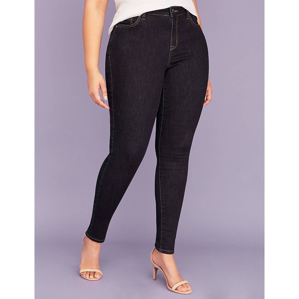 [Bigsize] Quần jean dài nữ màu đen muối tiêu hàng co giãn mạnh