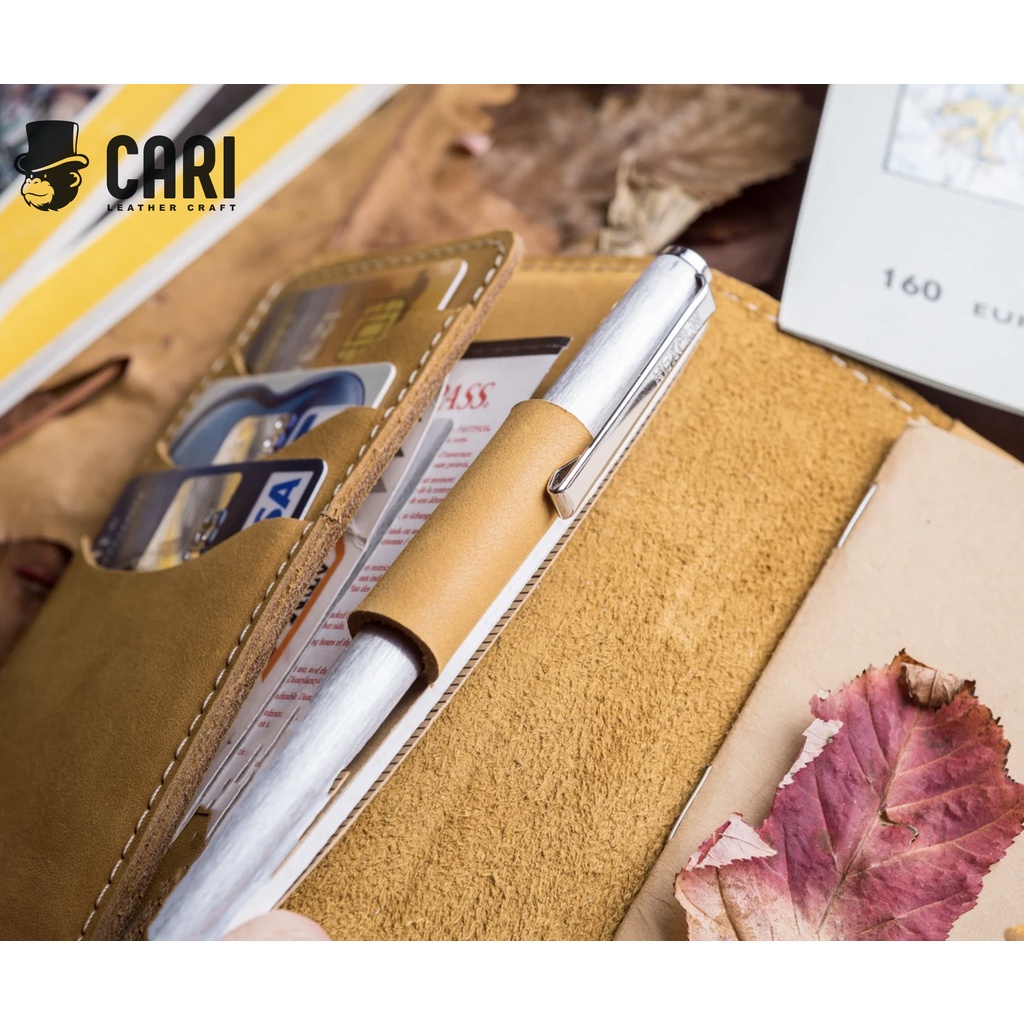 Sổ tay bìa da Handmade A6 | Sổ tay bìa da Vintage | Sổ tay da thật 100% - M05