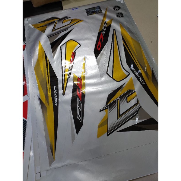 Tem Rời Ex 135 LC Dán Xe Xám Phối Vàng