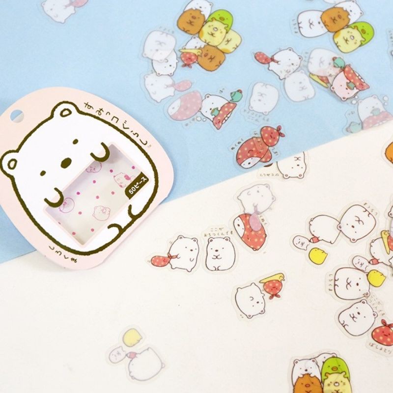 Sticker cute Molang, hình dán Kawaii trang trí sổ phong cách Nhật Bản