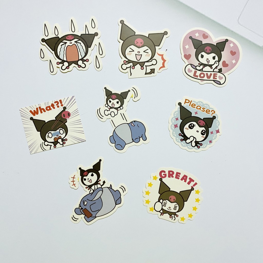 Sticker Animated Kuromi dán trang trí laptop, máy tính bỏ túi, vali, điện thoại, đàn ghita,...
