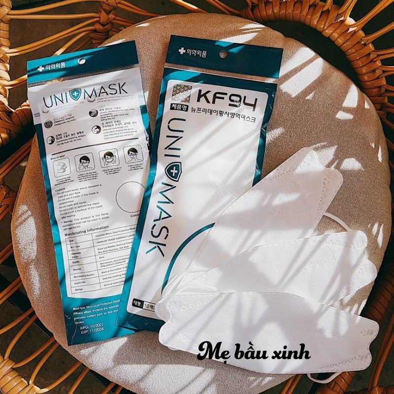 Khẩu trang 4D KF94 Uni mask Hàn Quốc chống bụi mịn và kháng khuẩn hàng chính hãng cao cấp