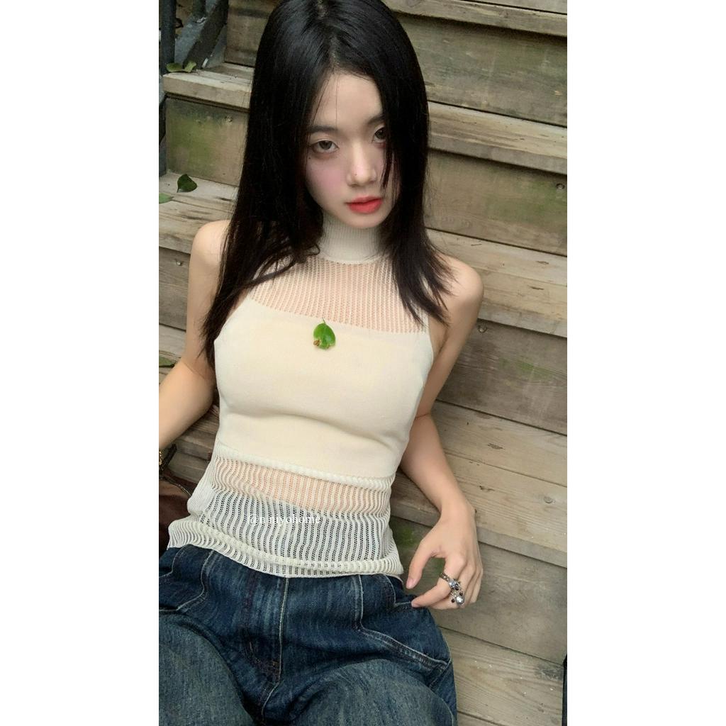 Áo Dệt Kim Sát Nách Thời Trang Mùa Hè Cho Nữ