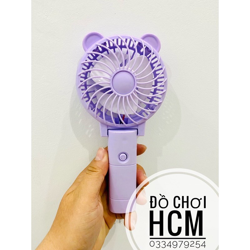 [QUẠT MẠNH CÓ ĐÈN] Quạt mini cầm tay tai thỏ tích điện tiện dụng có đèn dành cho bé sử dụng trong mùa hè nắng nóng | BigBuy360 - bigbuy360.vn