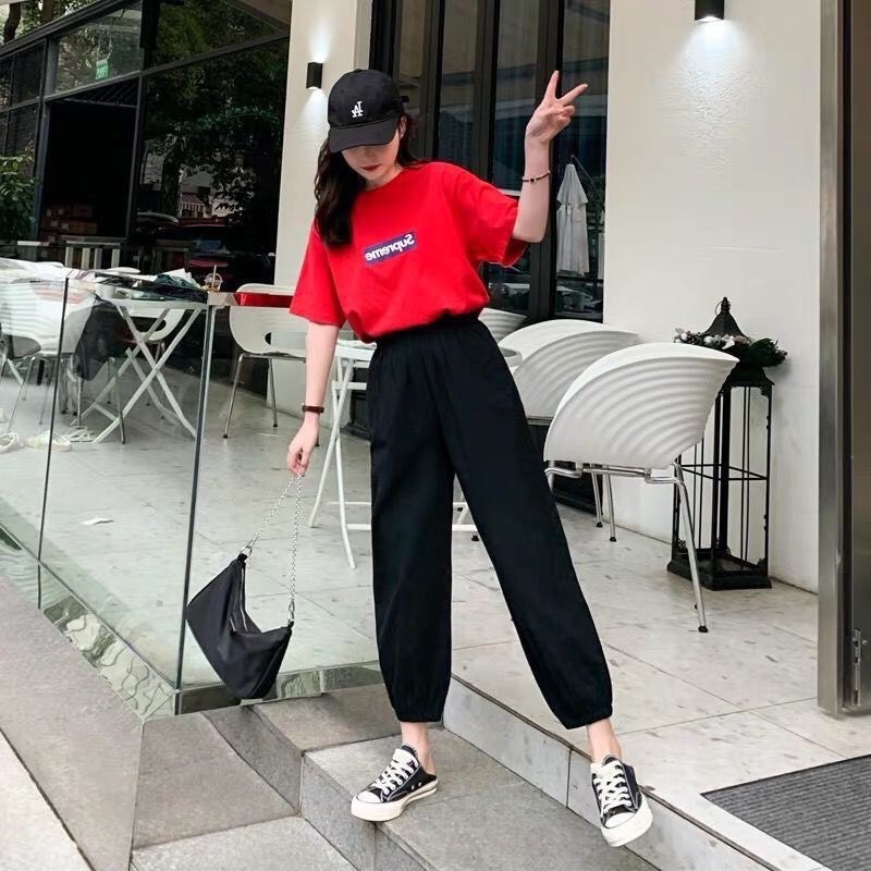 Quần đũi nữ baggy cạp chun bo gấu CHAT đẹp Q814