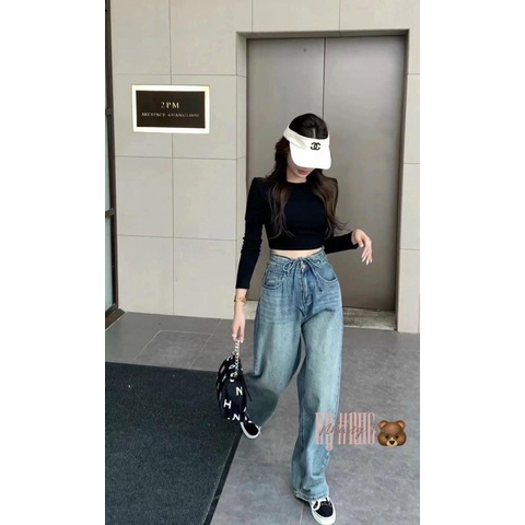 Mã 3266-672(Sớ chun eo) QUẦN JEAN SUÔNG MÀI BUỘC DÂY