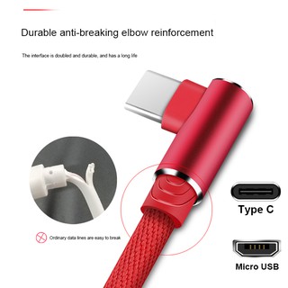 Dây cáp sạc nhanh 90 độ micro USB cổng C cho Iphone Android tiện dụng