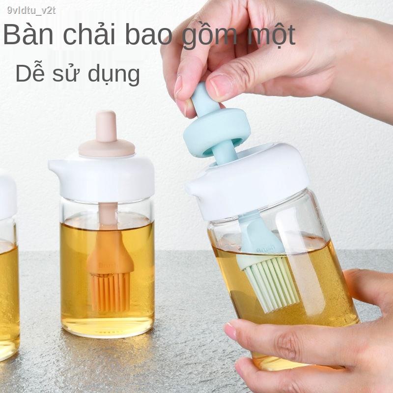 【2021】Máy ép Hàn Quốc có bàn chải thủy tinh nồi dầu bếp nướng gia vị giấm nước tương chai chống rò rỉ rượu nấu ăn chịu n