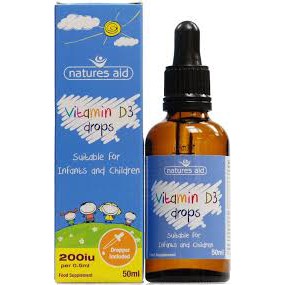 Bổ sung D3 co bé sơ sinh - Vitamin D3 Drops Natures Aid