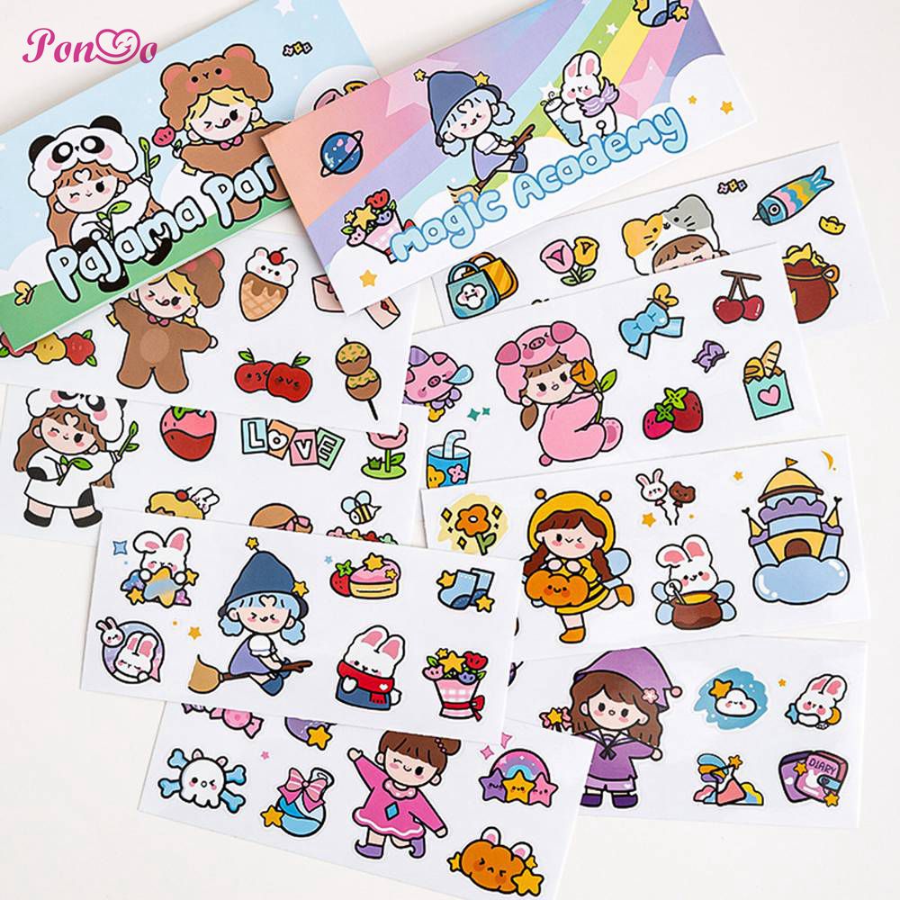 Set 4 Miếng Dán Trang Trí Bình Sữa Họa Tiết Hoạt Hình Đáng Yêu