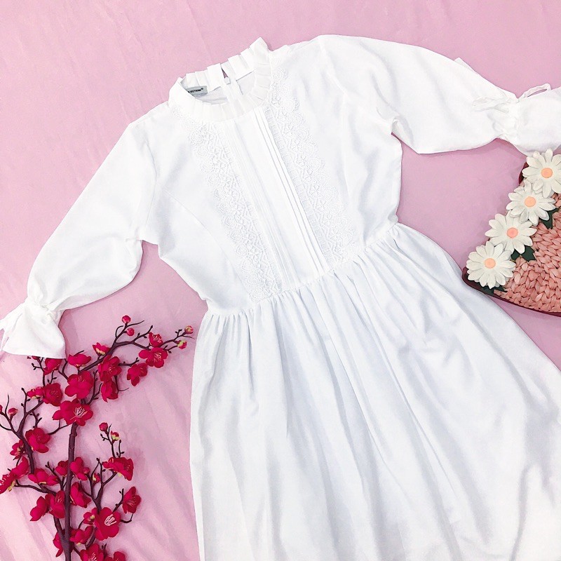 Babydoll trắng tay nơ (kèm hình thật) | BigBuy360 - bigbuy360.vn