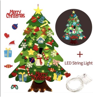 Cây thông Noel dán tường, bằng vải dạ TẶNG ĐÈN