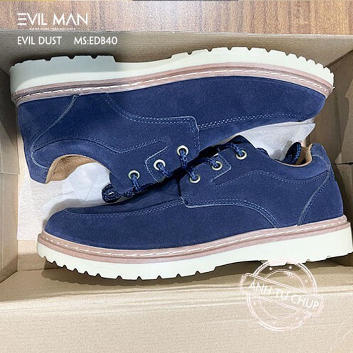 Giày Da Lộn Nam, Giày Da Nam EVIL DUST Bền Đẹp BLUE Full Size - EDBLUE