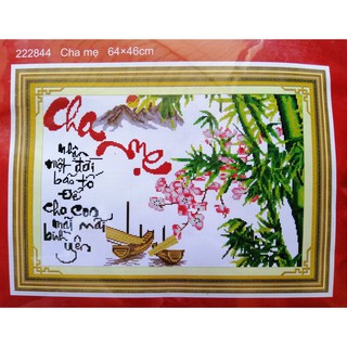 Tranh thêu chữ thập Cha mẹ 222844