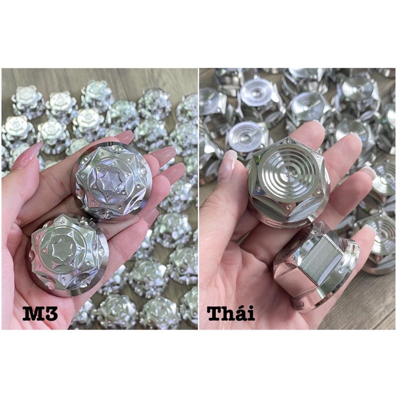 Tán bánh cốt sau mẫu Thái - M3 inox 304 Vua Miên gắn cho Vario, AB, Vision và các dòng xe tay ga